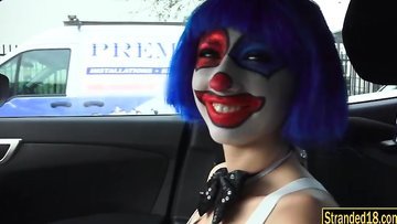 Sweet Teen Clown Fucked In Outdoor