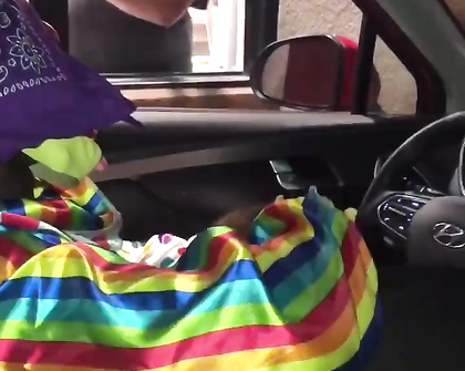 Clown Gets Dick Sucked While Ordering Food