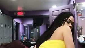 Juicy Big Butt Latina Stripping In The Locker Room