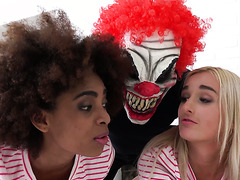 Daisy And Luna Corazon Get Fucked By An Angry Clown