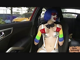 Super Sexy Stranded Clown Gets A Doggy Style Fucking After Giving A Blowjob