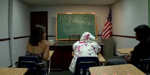 Latina Blows Clowning Teacher (Jasmine Blaze)