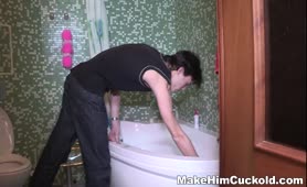 Make Him Cuckold   Fucking In Bathroom With Other Guy