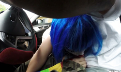 Skinny Slender Clown Giving A Nice Head In The Car