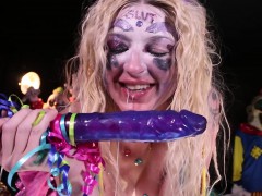 Crazy Clown Leya Takes Her Aggressions Out On Her Pussy