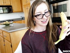 Nerdy Girl Gracie May Green Is Talked Into Sucking Stepdad’s Cock