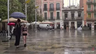 Rain Saves This Slut From Humiliation, Not Many Bystanders Are Willing To Go Out