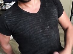 Another Big Cumshot On My Ever Dirtier Cum T Shirt   Video 2