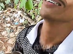 Latino Cocksucker Drains A Big Black Dick