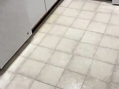 Bbw Washes The Kitchen Floor