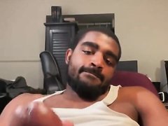 Sexy Bushy Browed Black Stud Plays W/ *PRECUM*!