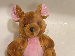 Plush Kangaroo Gets Pissed On