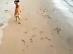 Based Dog Steals Bathing Suit From Beach Bimbo