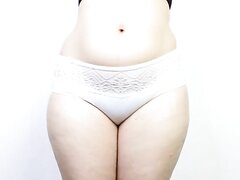 Bbw Modeling White Fullback Panties