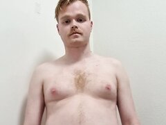 Fat Ginger Boy In Jockstrap Shakes Belly And Shows Hole