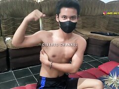 Asian Teen Muscle Flexing