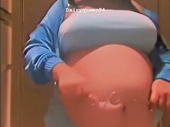 Belly Play In A Restaurant Bathroom
