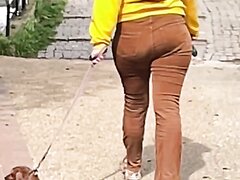 Fat Ass Milf Walking The Dog