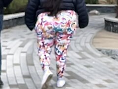 Slow Motion Bbw Ass Floral Leggings