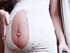 Chinese Girl Air Pump Belly Inflation