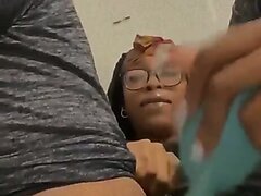 Cute 4 Eyed Teen Uses Hairbrush For Juicy Pussy