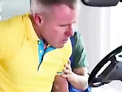 TWINK FUCKED BAREBACK ON GOLFCART BY MARRIED HUNK!