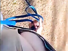 Weird Bitch Pulls Her Tits Out On A Trail