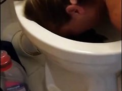 Face In Full Toilet