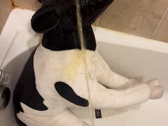 Pissing On A LARGE Plush Calf