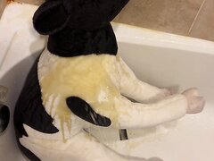 Pissing On A LARGE Plush Calf