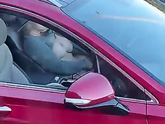 Dangerous Or Nah? Horny Lady Rubs While Driving