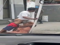 Crackhead Ho Sucked Big Jamaican In Public