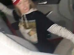 Cute Friend Pops Squat Outside Car Door, Blasting Music