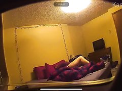 Horny Wife Playing With Strapon On The Bed. Spy Cam