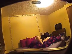 Horny Wife Playing With Strapon On The Bed. Spy Cam