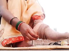 My Indian Wife Applying Oil To Feet And Wear Socks Shoe