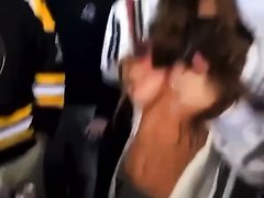 Girl Flashes Boobs At A Game Of Beer Pong At A Party