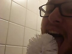 Faggot Dominik Gave That Toilet Brush A Good Lick