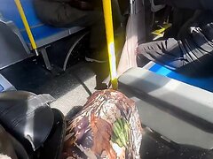 Black Hung Guy Whips Out Cock On The Bus