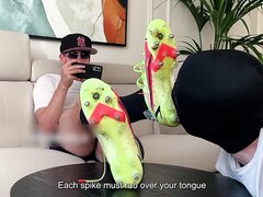 Sissy Slave Worships Football Player’s Boots And Feet   Video 2