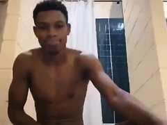 Black College Teen Strokes In COMMUNAL SHOWERS!