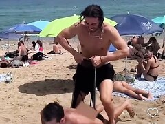 Guy Humiliating Wedgie At Beach