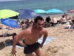 Guy Humiliating Wedgie At Beach