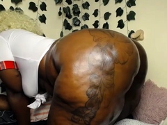 Big Black Booty Oiled Tatted