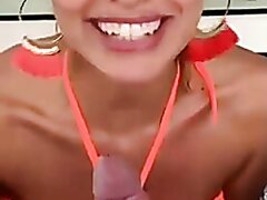 Hot Latina Swallows Sperm