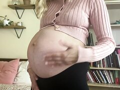 Hot Girl Slapping Pregnant Belly