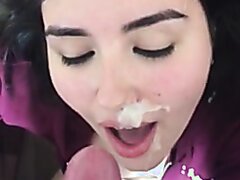 Massive Facial And A Little Sperm Swallow After Handjob