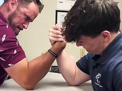 Student Arm Wrestling Teachers