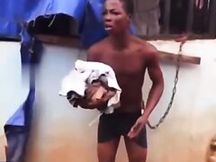 African Thief Stripped And Made To Dance In Public