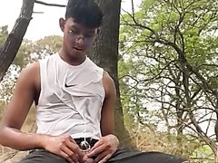 Public Outdoor Caged Asian Piss Fag Soaking Himself